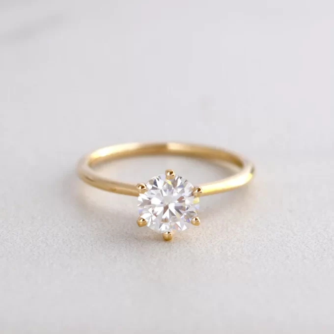 1ct simple moissanite engagement ring