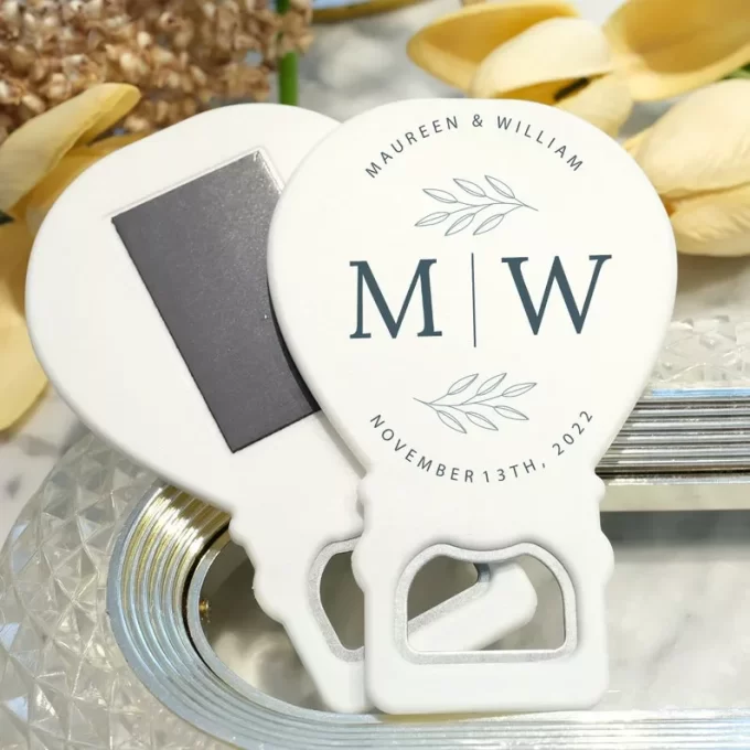 Bottle opener magnet favors