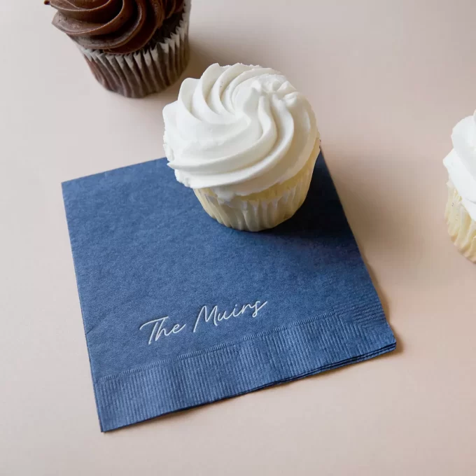 Custom wedding napkins with last name