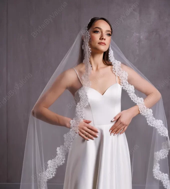 Fingertip length veil