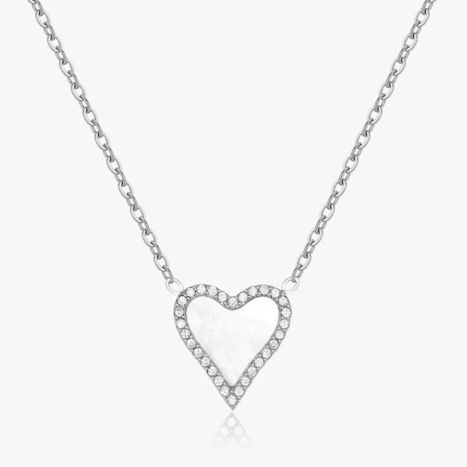 Mother of pearl heart necklace for bridesmaid gifts