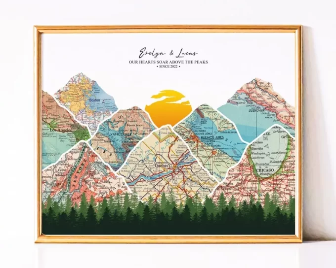 One year wedding anniversary paper art print