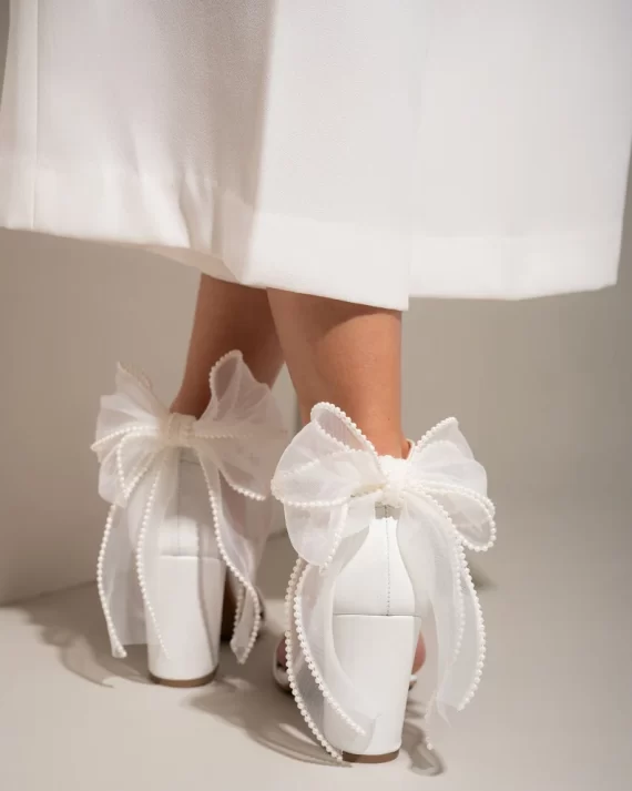 Organza bow heel