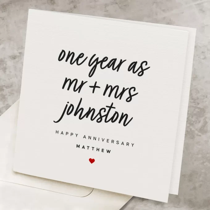 1st year wedding anniversary card