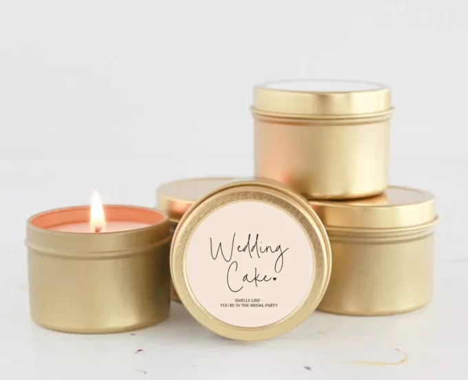 Personalized candles for wedding day bridesmaid gifts
