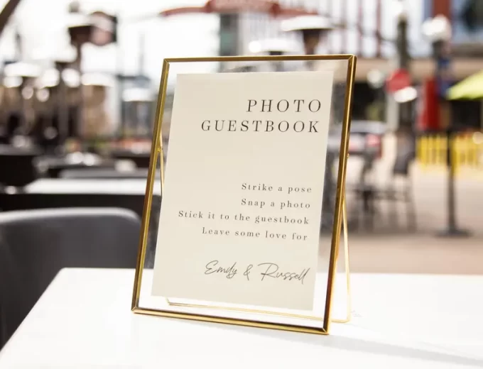 Sign for Polaroid guest book for wedding