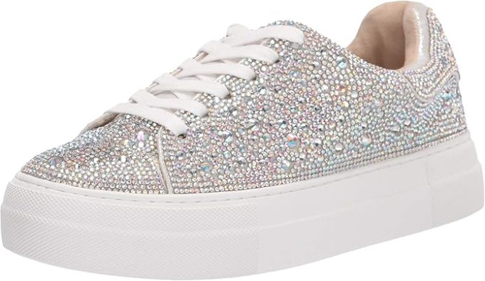 Rhinestone sparkly platform wedding sneakers