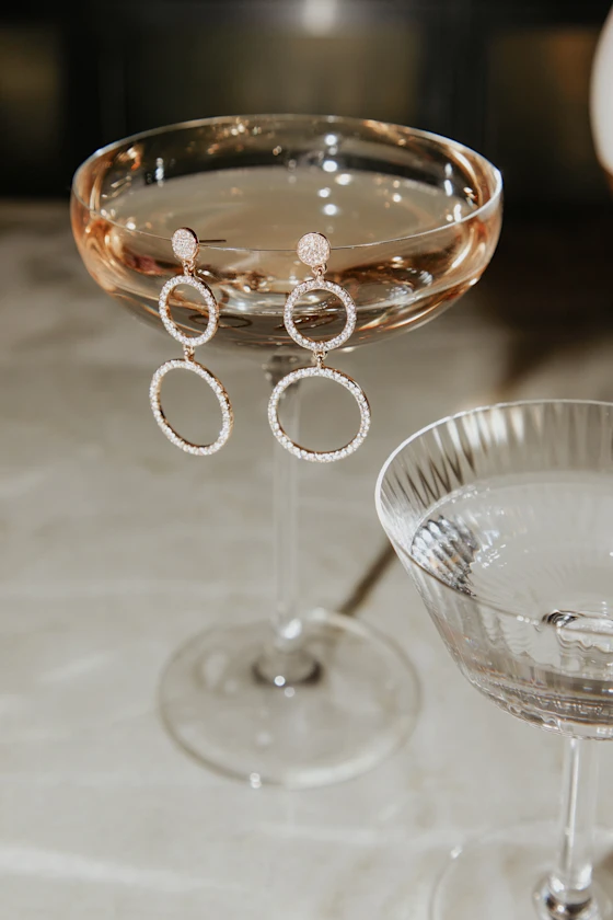 Statement earrings with rhinestones for an evening wedding