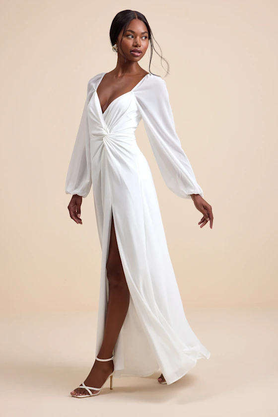 Twist front long sleeve maxi
