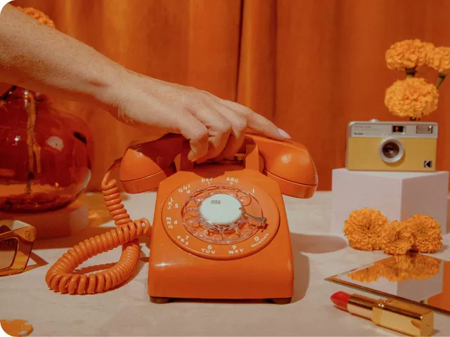 Orange phone audio guest book