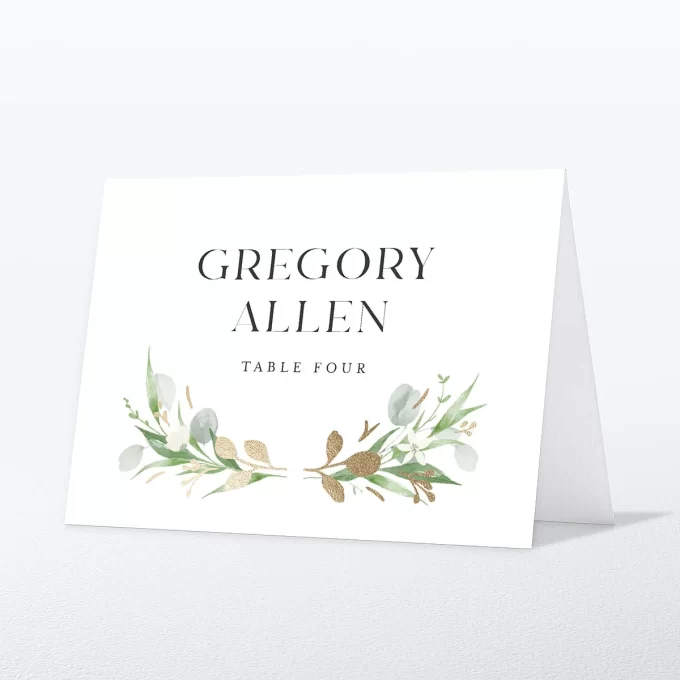 Gold foil place cards