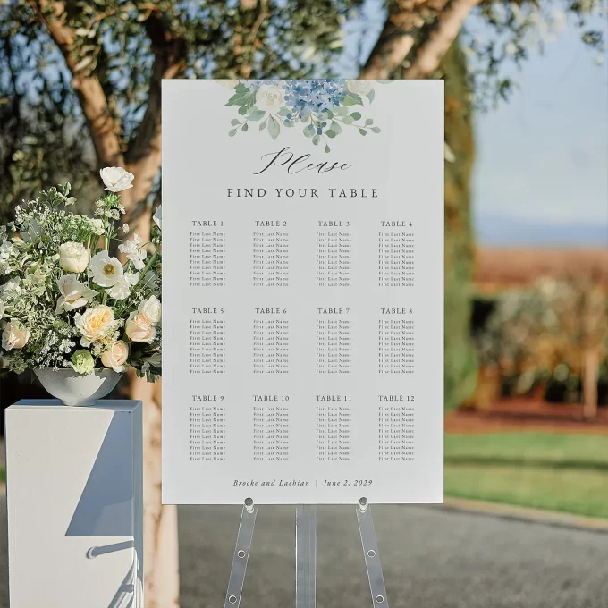 Wedding seating chart