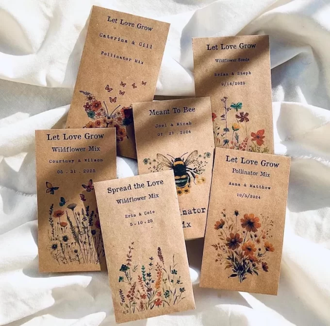Wildflower seed packet favors