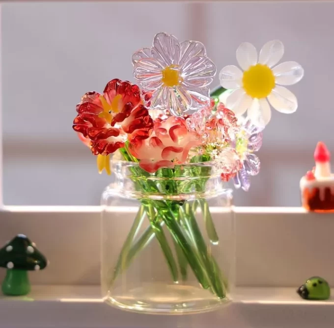 Birth flower made of glass