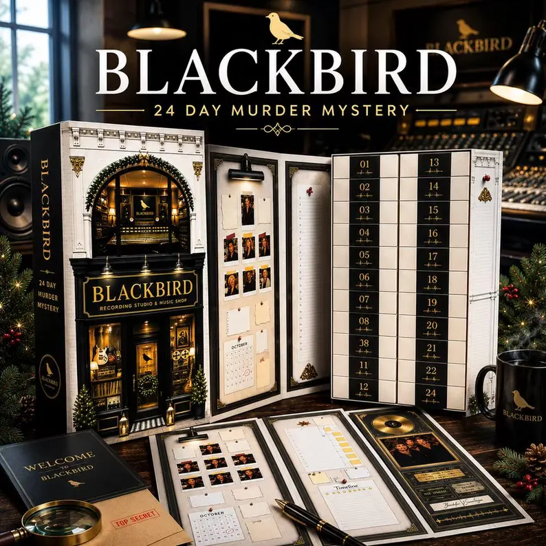 Blackbird 24-Day Murder Mystery Advent Calendar with detective clues and evidence