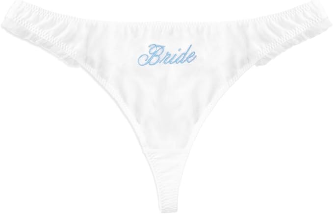blue stitched bridal underwear