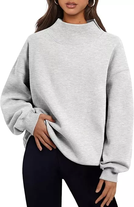 bridesmaid getting ready sweatshirt with mock neck and oversized fit