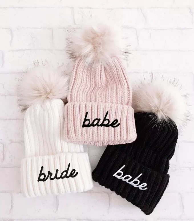 Cold weather bachelorette beanies