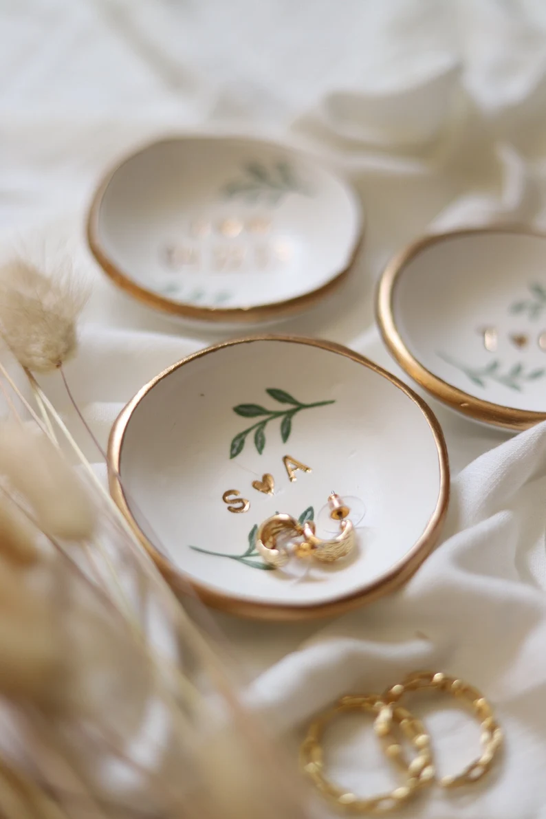 personalized ring dish for engagement gift for bride-to-be