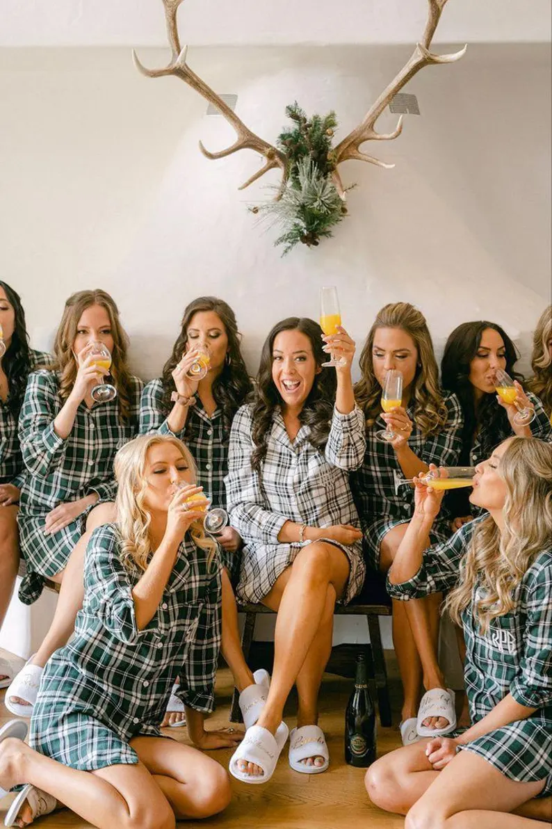 flannel bridesmaid shirts instead of pajamas