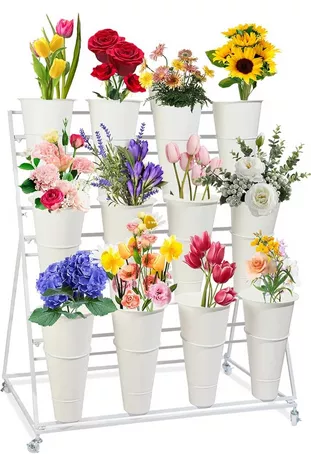 flower stand for a diy flower bar at your bridal shower