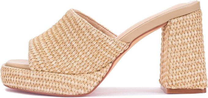 comfortable raffia platform heels