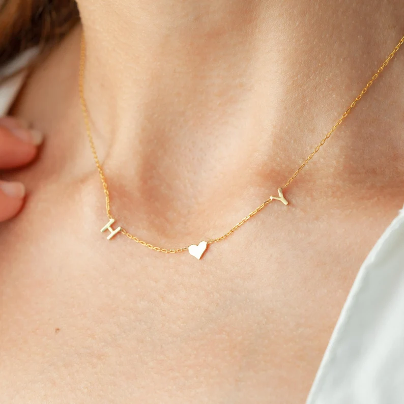 personalized initial necklace engagement gift