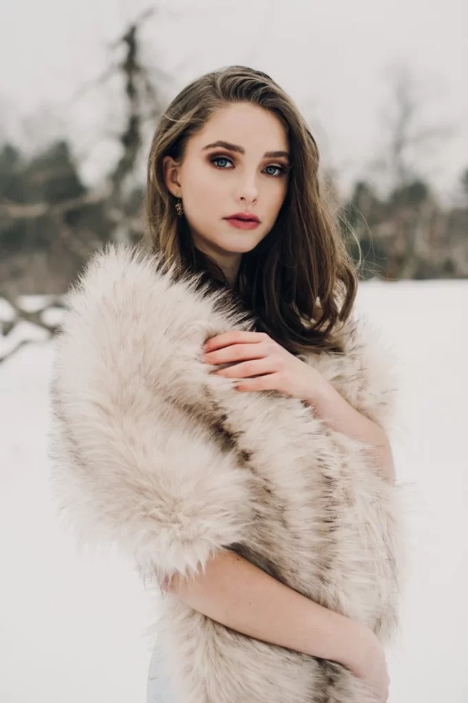 Bridal shawl to wear over a wedding dress in winter