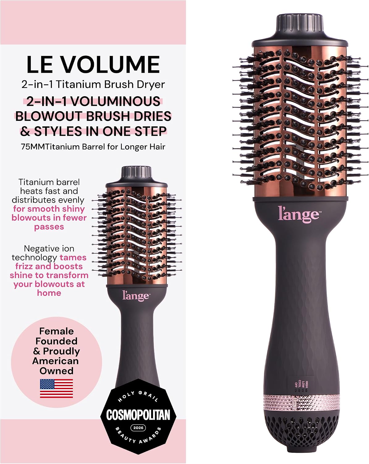 l'ange hair blow dryer brush