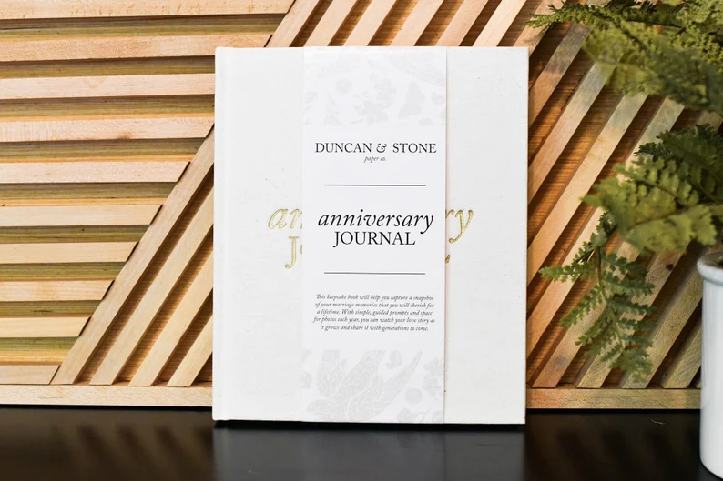 Anniversary journal by Duncan and Stone for a paper anniversary
