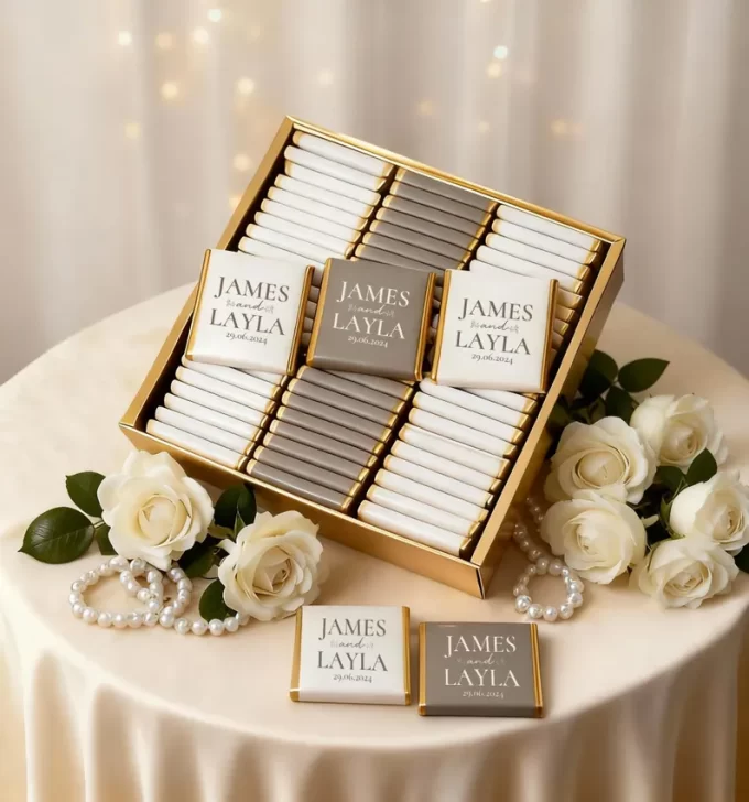 Luxury personalized wedding chocolates