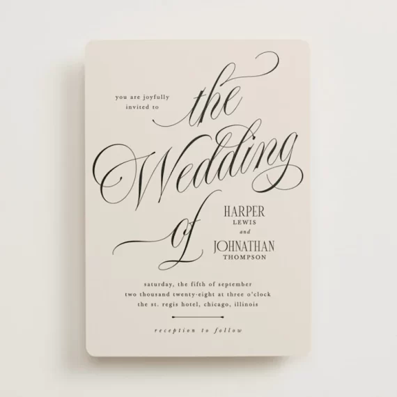 Elegant wedding invitations from Minted