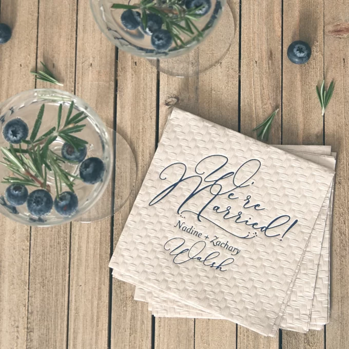 Monogrammed cocktail napkins