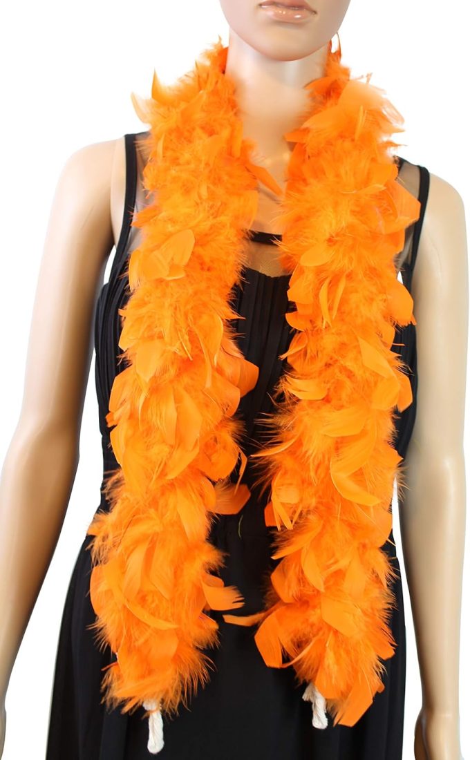 orange feather boa