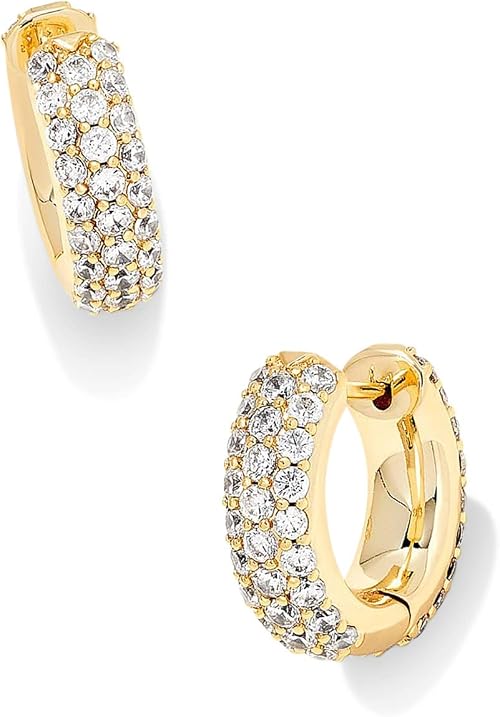 pave huggie earrings