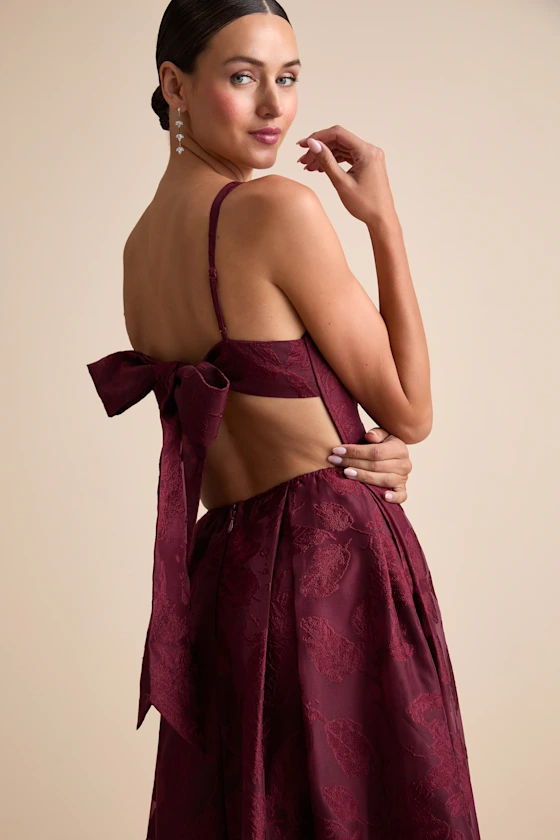 red floral bridesmaid dress with pockets