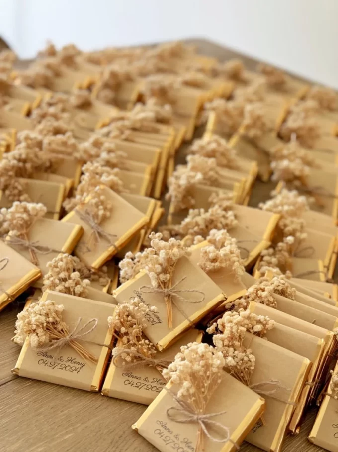 Rustic wedding chocolates