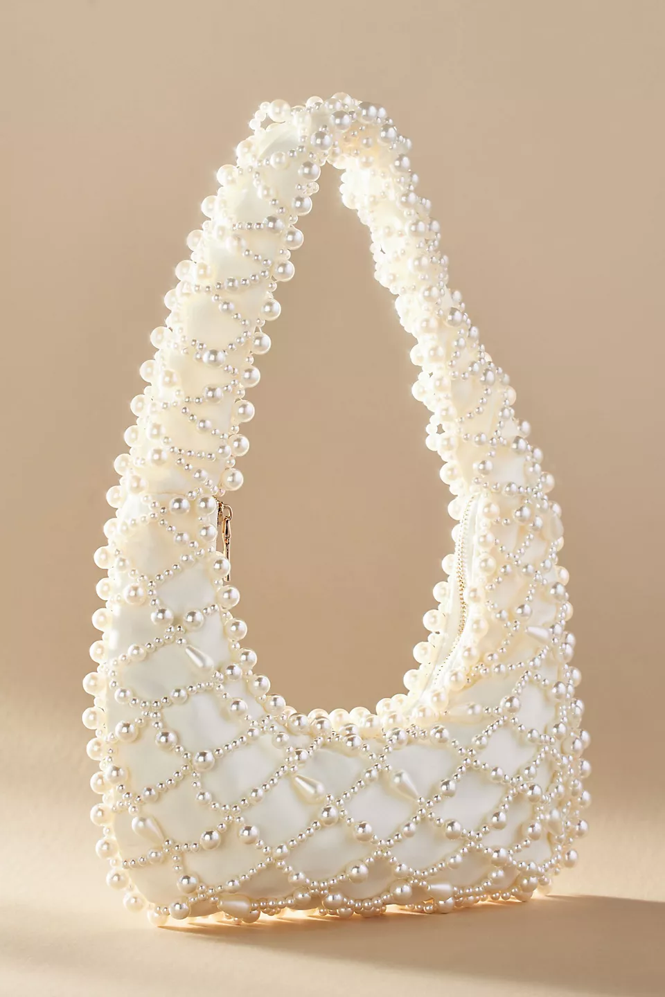 satin pearl handbag engagement gift for bride