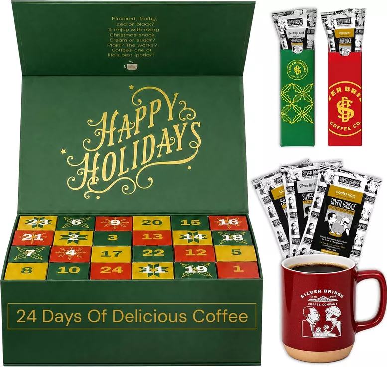 Silver Bridge Ultimate Coffee Advent Calendar 2026 with 24 assorted coffees