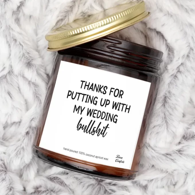 Funny bridesmaid candle gift under $15