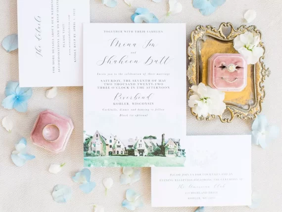 Custom wedding invitations from TrulyInspiringPaperCo