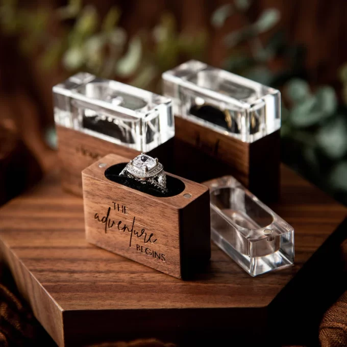 Modern thin ring box for engagement