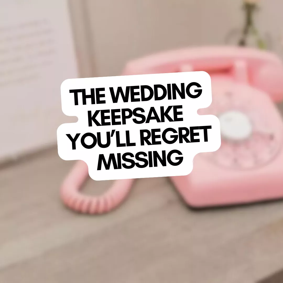 Vintage wedding phone guest book on a decorated wedding table, capturing heartfelt messages from guests to create memories you’ll cherish forever