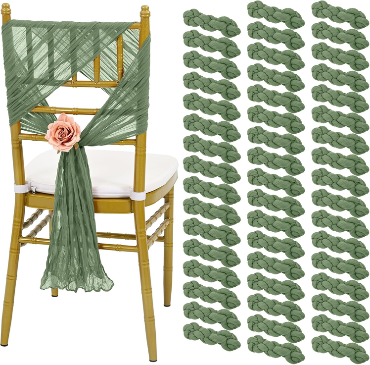 green wedding chair sashes on sale