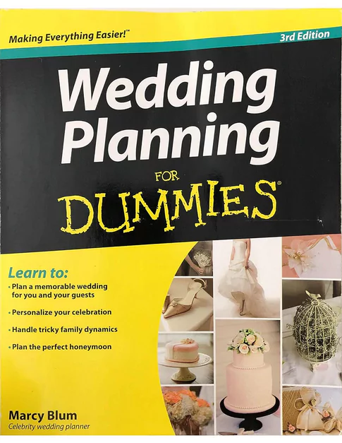 Wedding Planning for Dummies book by Marcy Blum offering beginner-friendly wedding advice