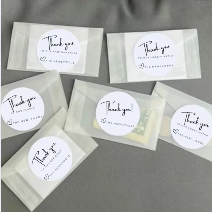 Envelopes for tipping wedding vendors