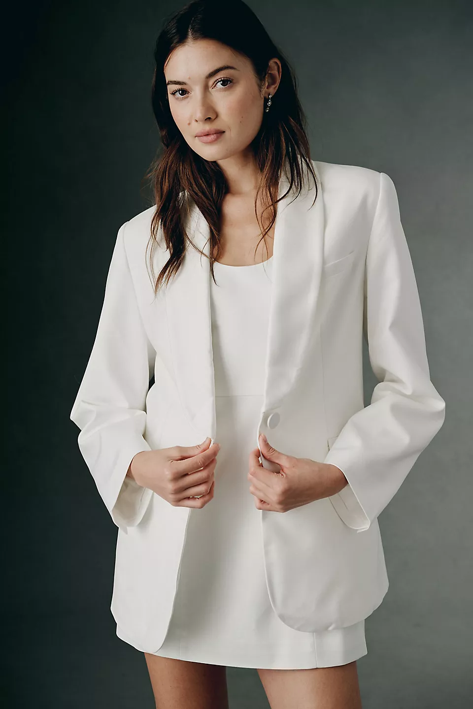 White bridal blazer jacket