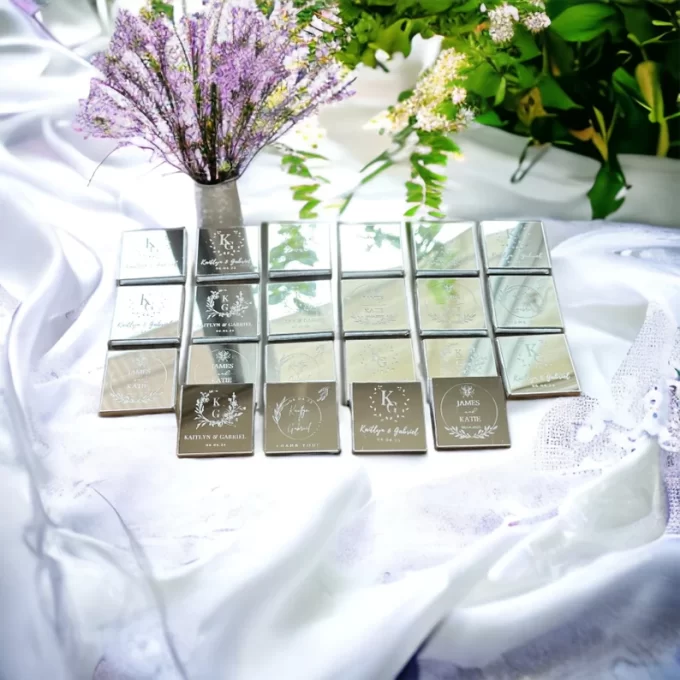 Foil wedding chocolate favors