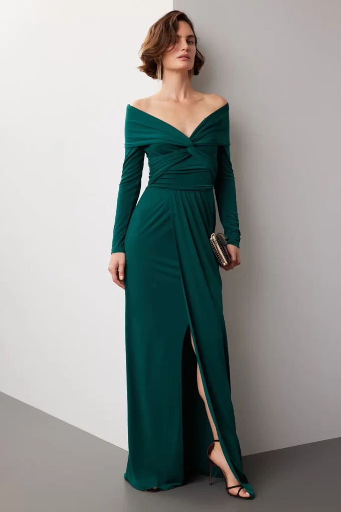Guest in formal black-tie gown from Rent the Runway