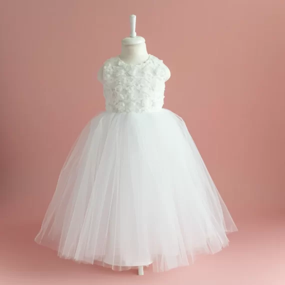 3D floral embroidered flower girl dress under 100